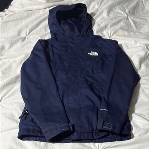 The North Face Windbreaker- Navy Hooded Jacket (dry vent girls small 7/8)
